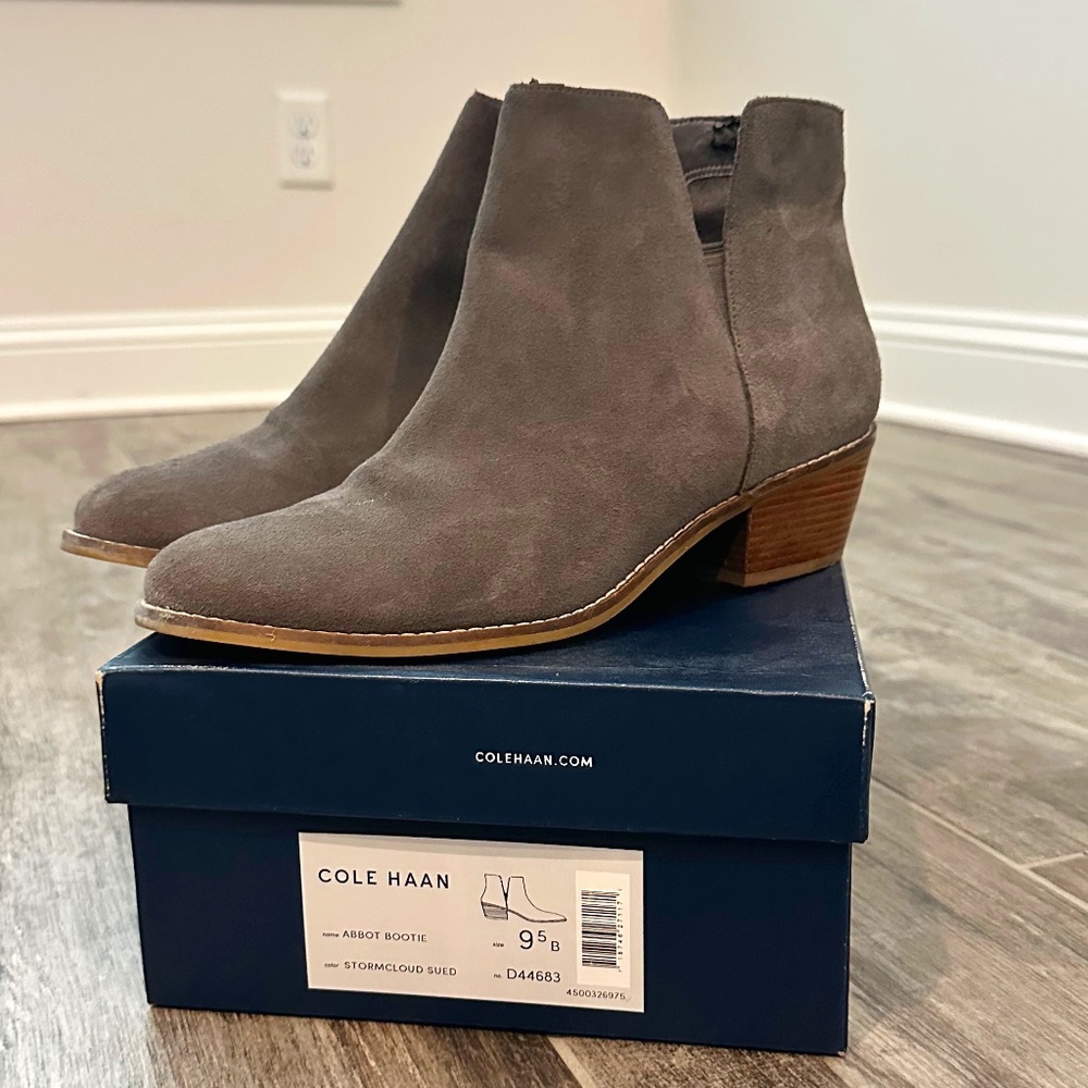 Cole Haan Grey Suede Bootie - Size 9.5